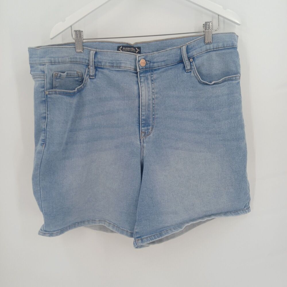 Nanette Lepore High Rise Jean Shorts Womens plus Size 20 Light Wash Denim shorts